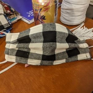 Buffalo plaid fabric facemask